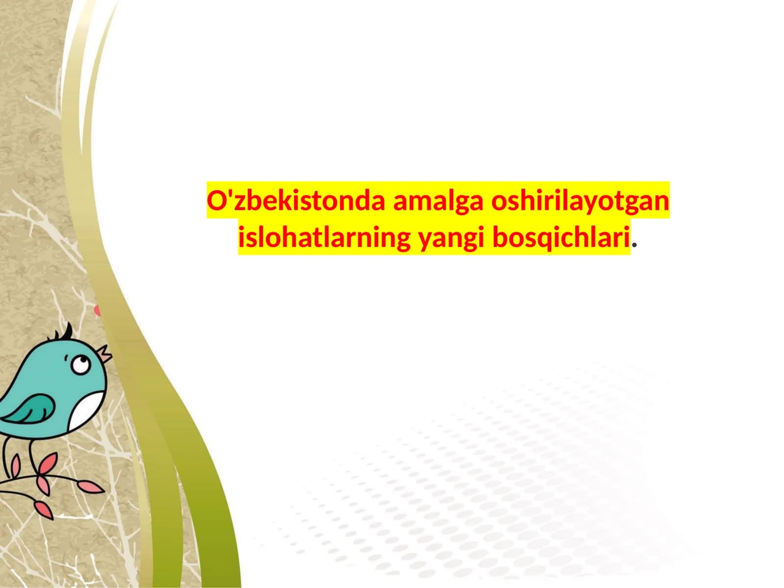 O'zbekistonda amalga oshirilayotgan islohatlar