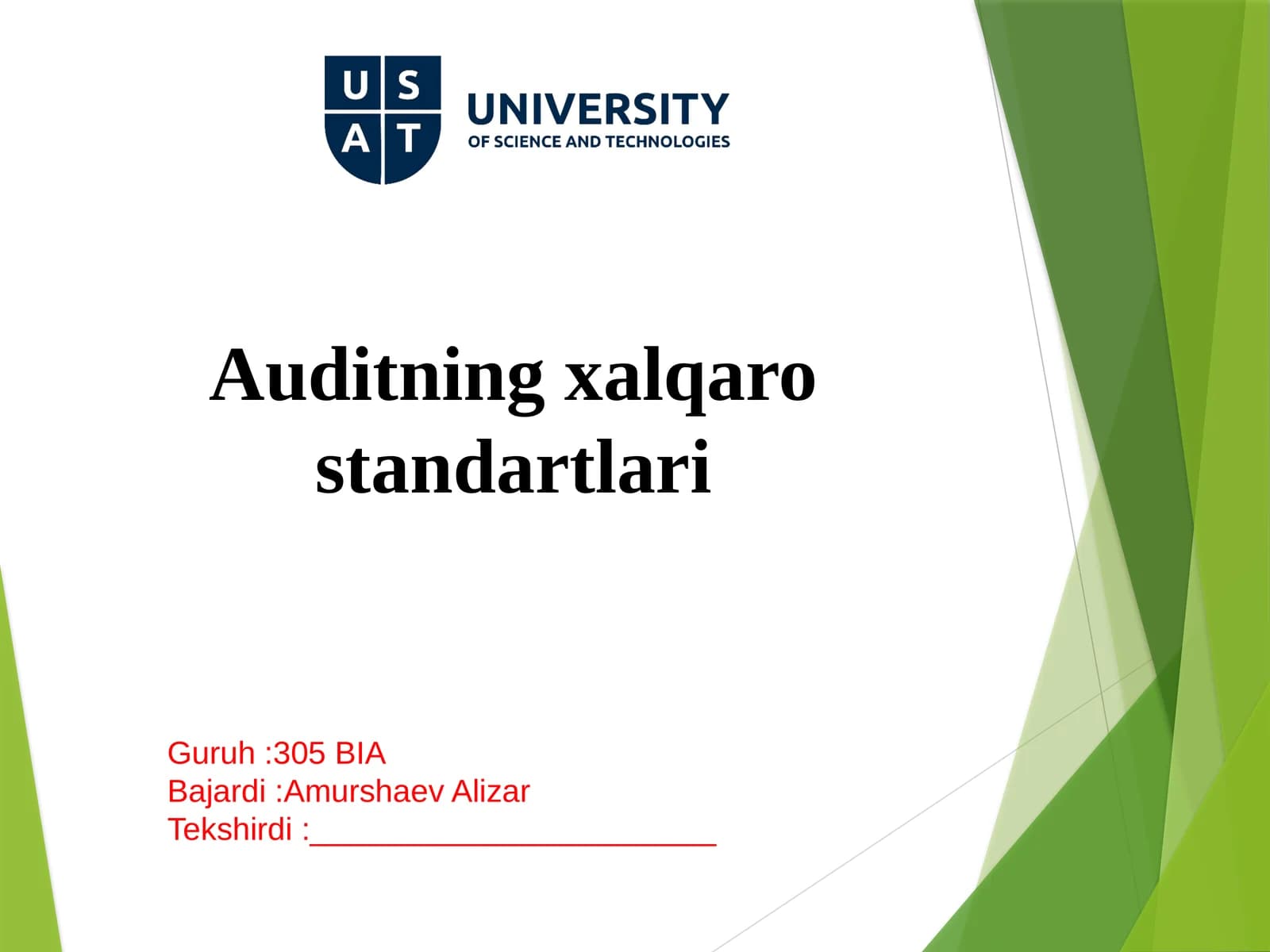 Auditning xalqarostandartlari
