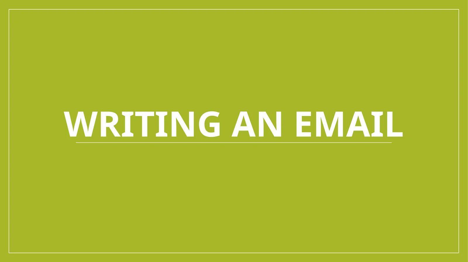 Writing an email