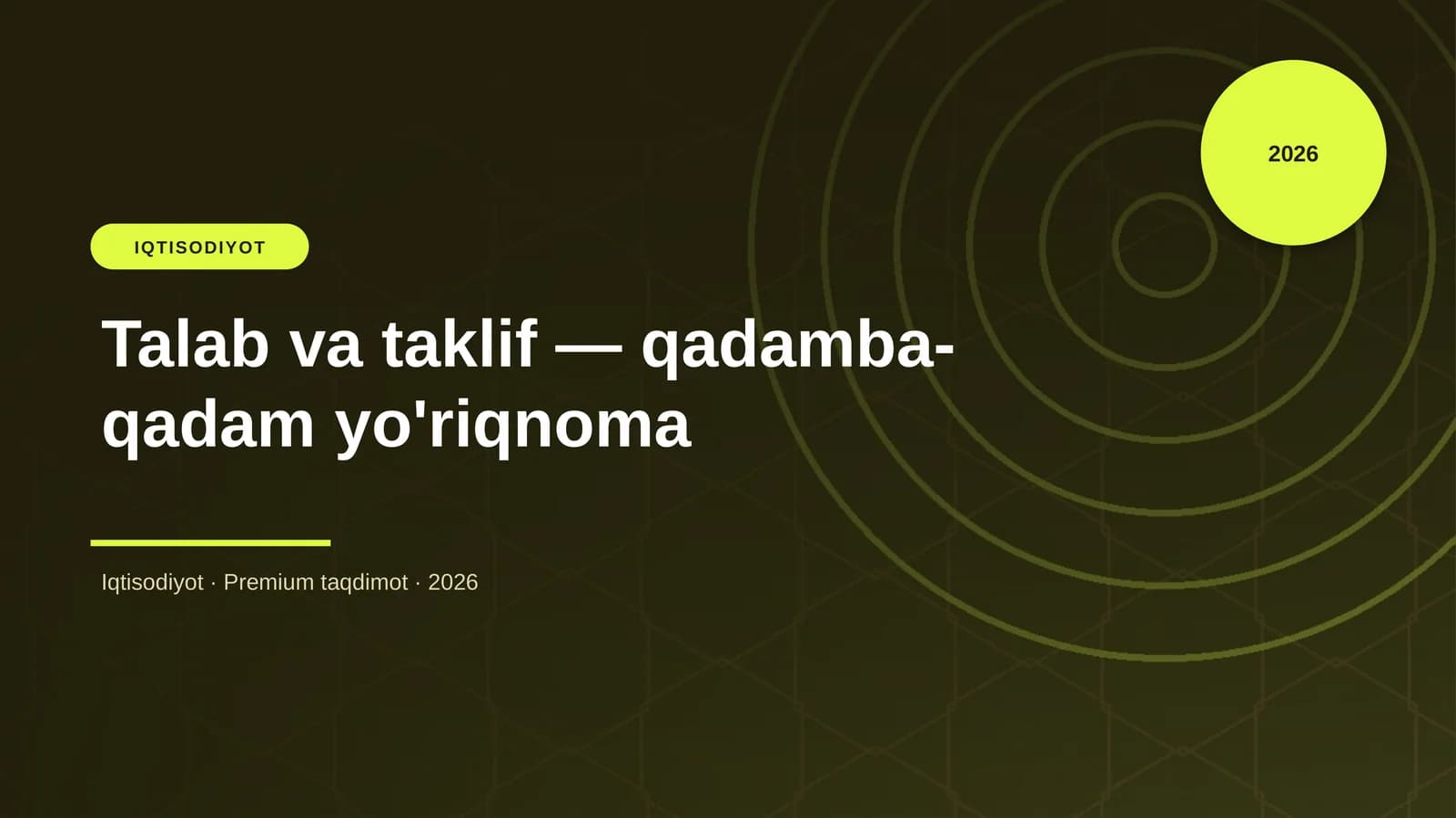 Talab va taklif — qadamba-qadam yo'riqnoma