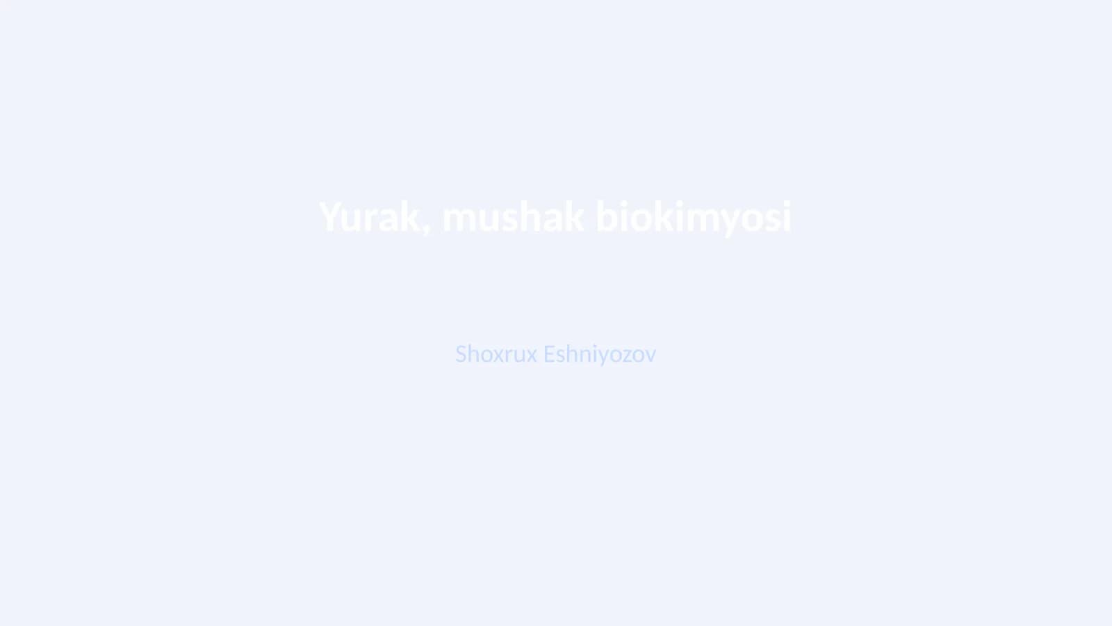Yurak, mushak biokimyosi