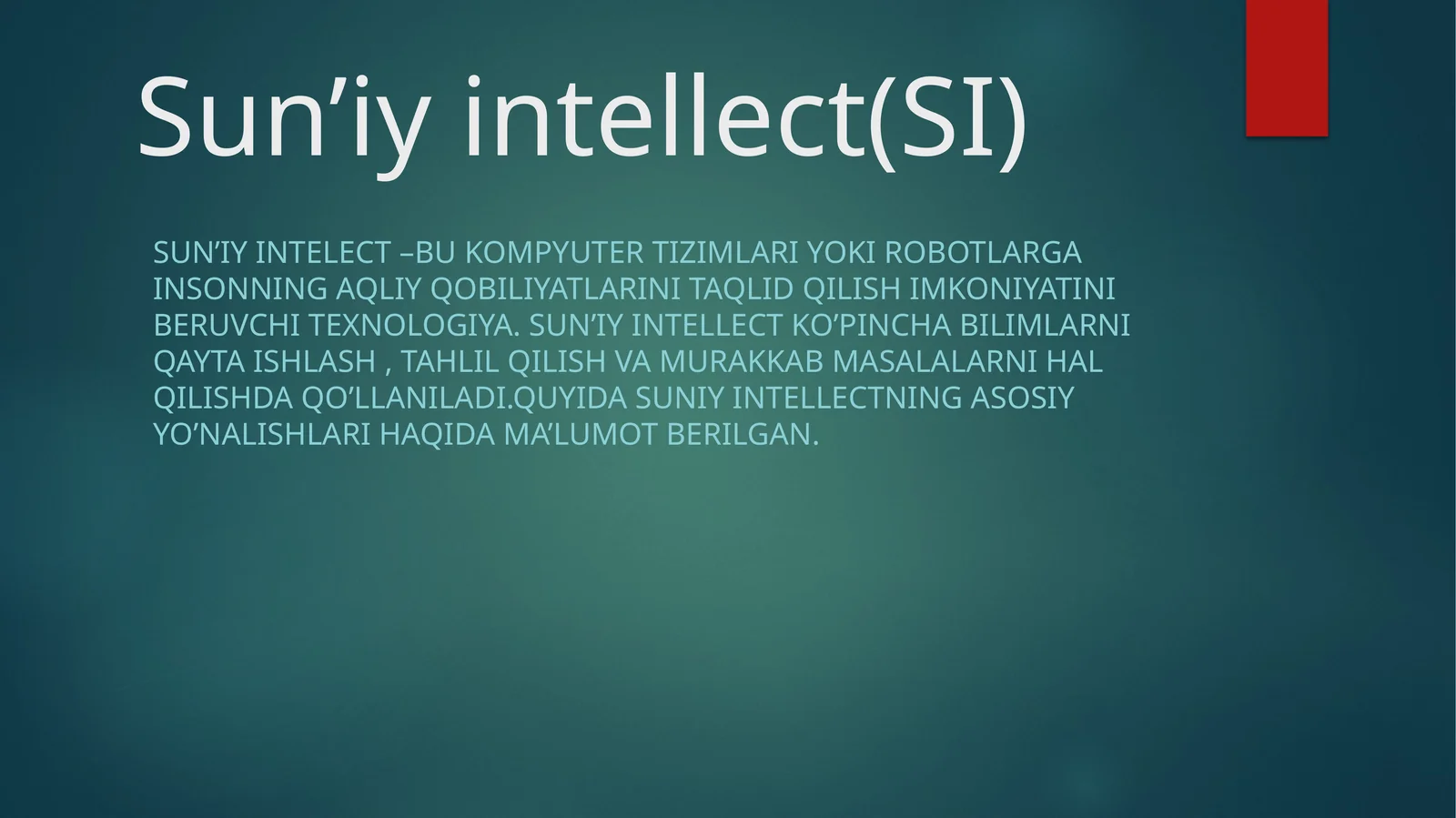 Sun’iy intellect(SI)