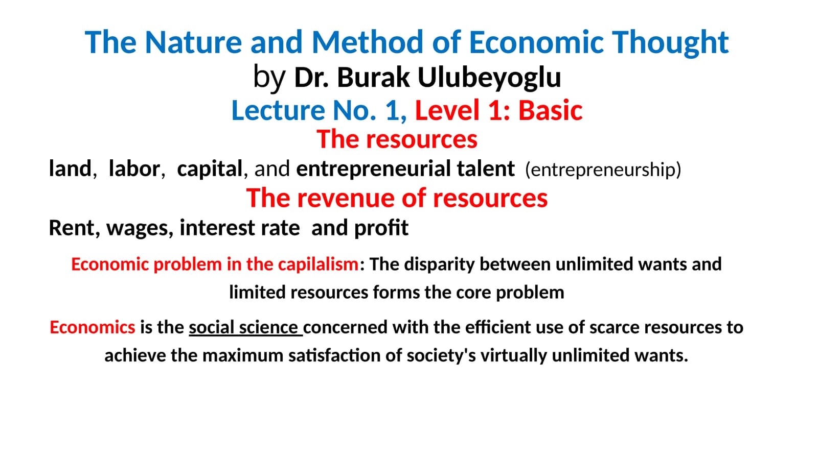 The Nature and Method of Economic Thought