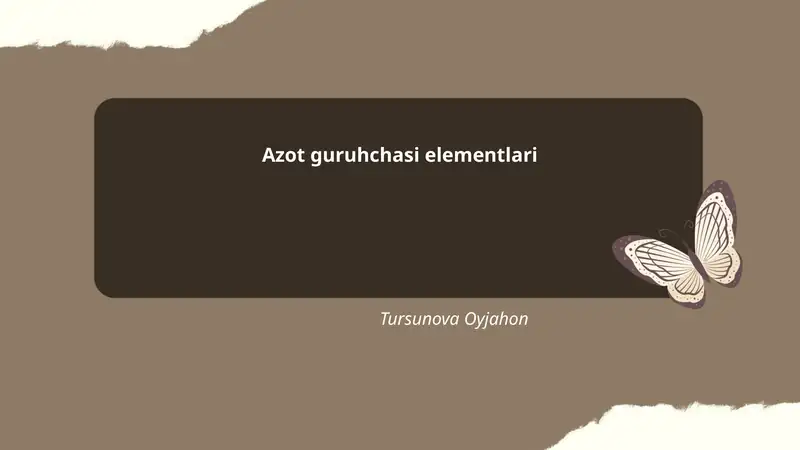 Azot guruhchasi elementlari