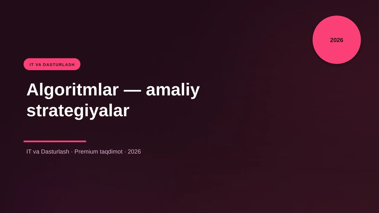 Algoritmlar — amaliy strategiyalar