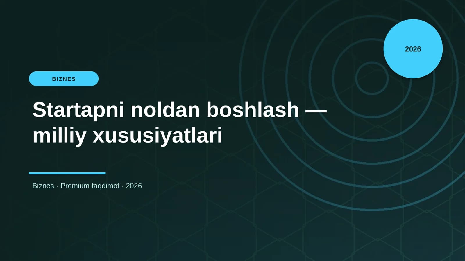 Startapni noldan boshlash — milliy xususiyatlari