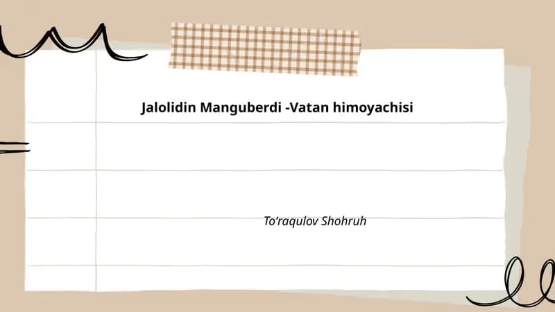 Jalolidin Manguberdi -Vatan himoyachisi