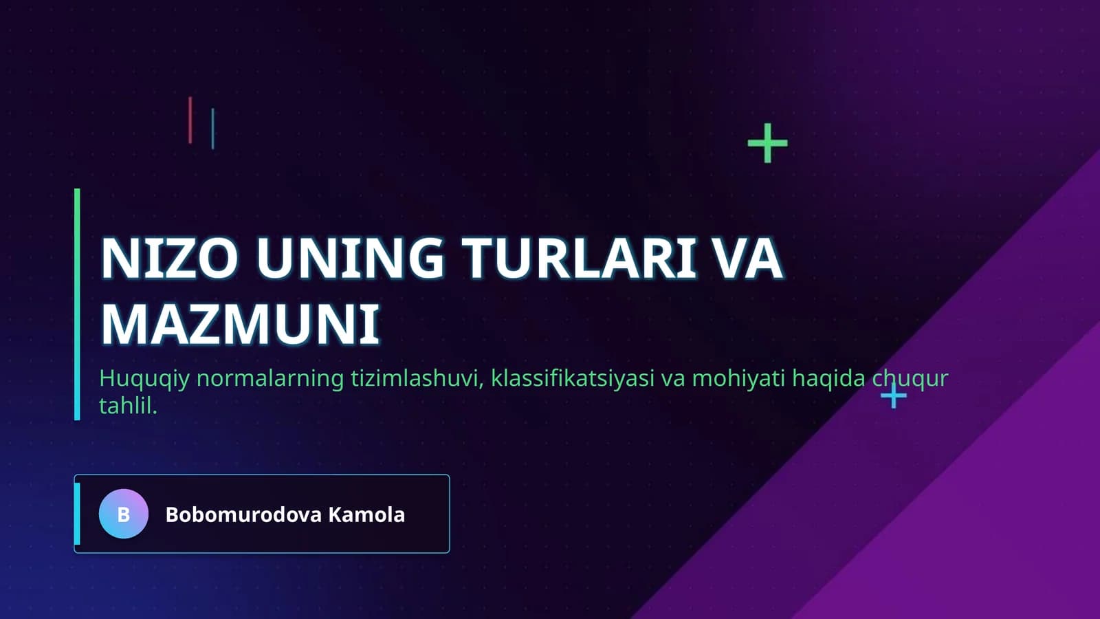 Nizo uning turlari va mazmuni