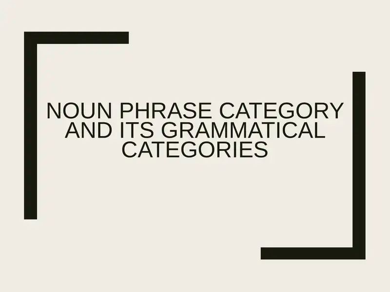 Noun phrase category and its grammatical categories