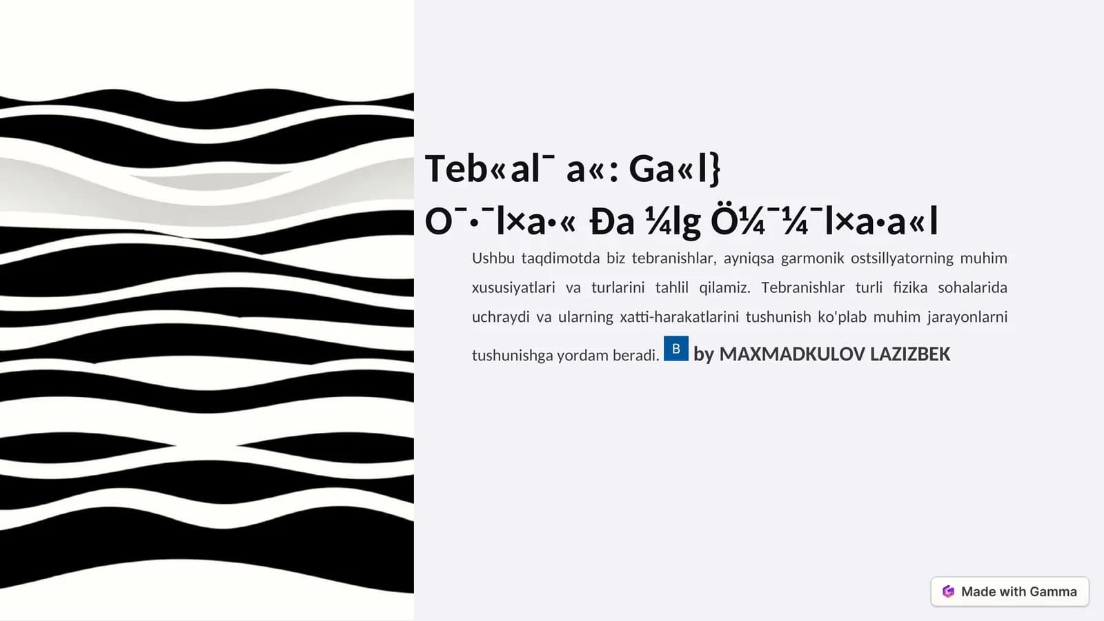 Tebranishlar turlari