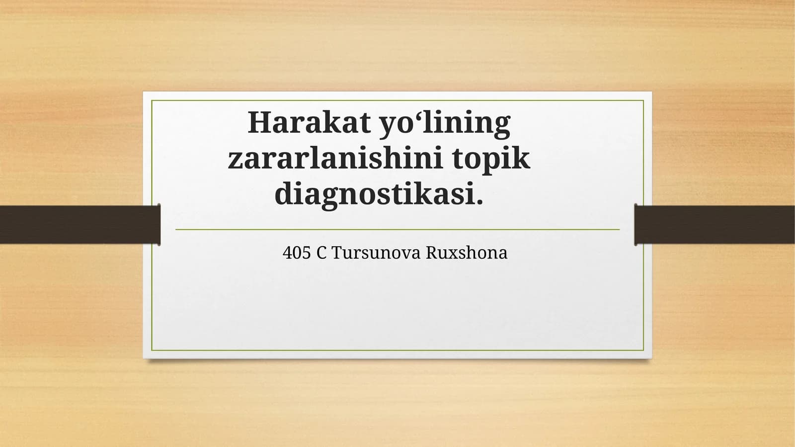 Harakat yo‘lining zararlanishi ni topik diagnostikasi