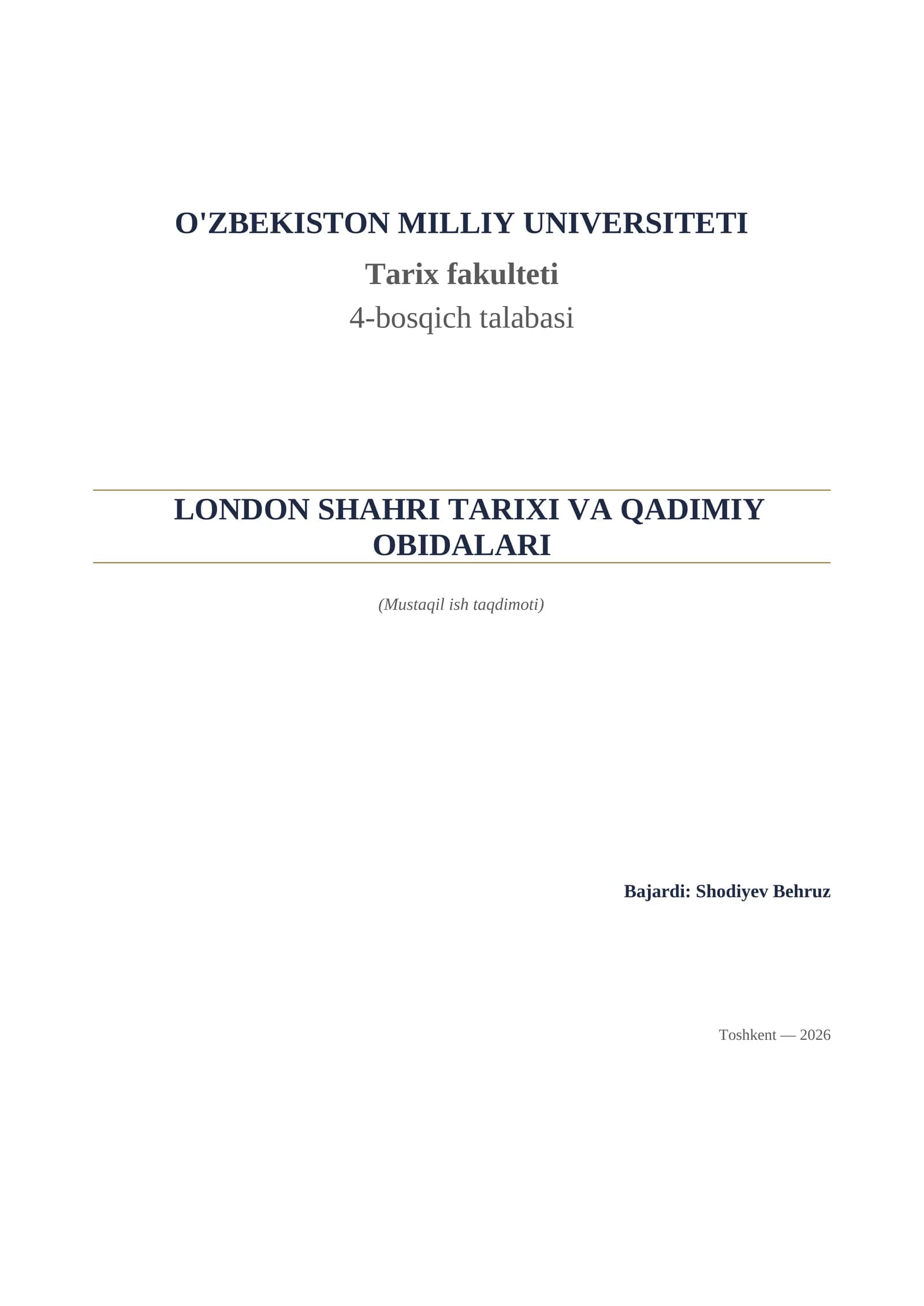 London shahri tarixi