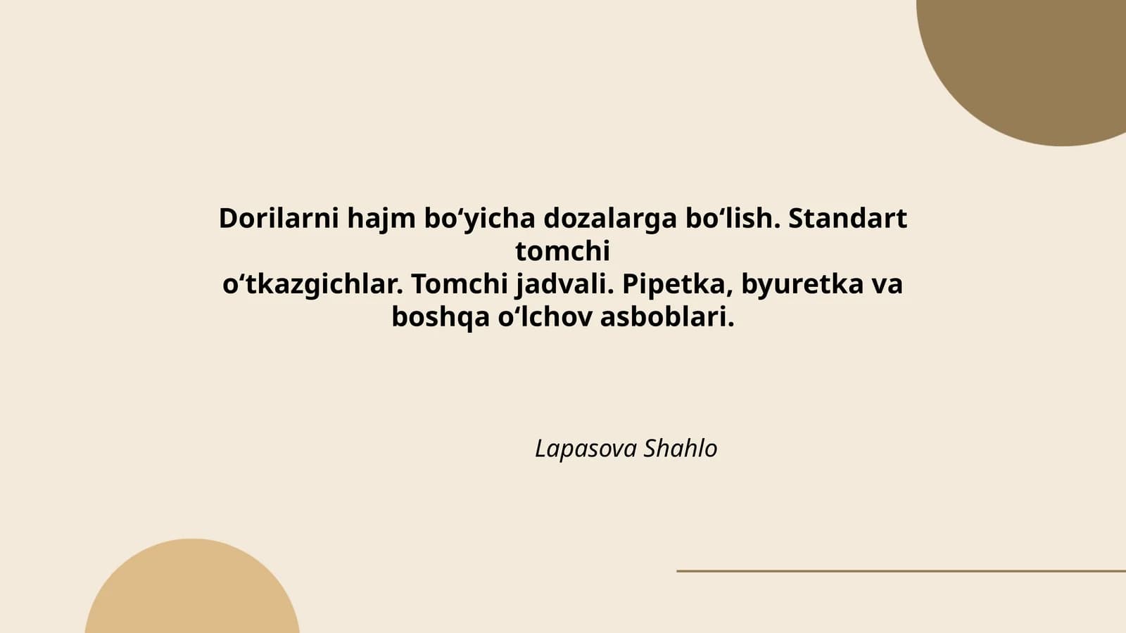 Standart tomchi o‘tkazgichlar