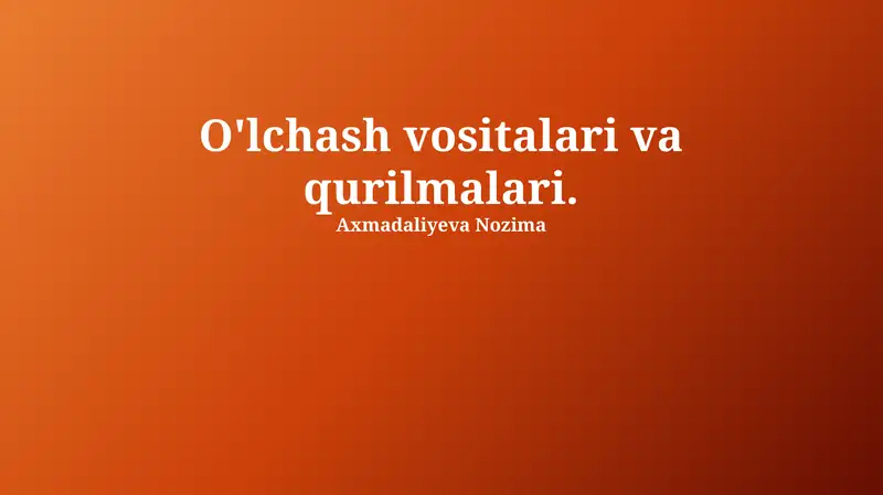 Optik o'lchash asboblari