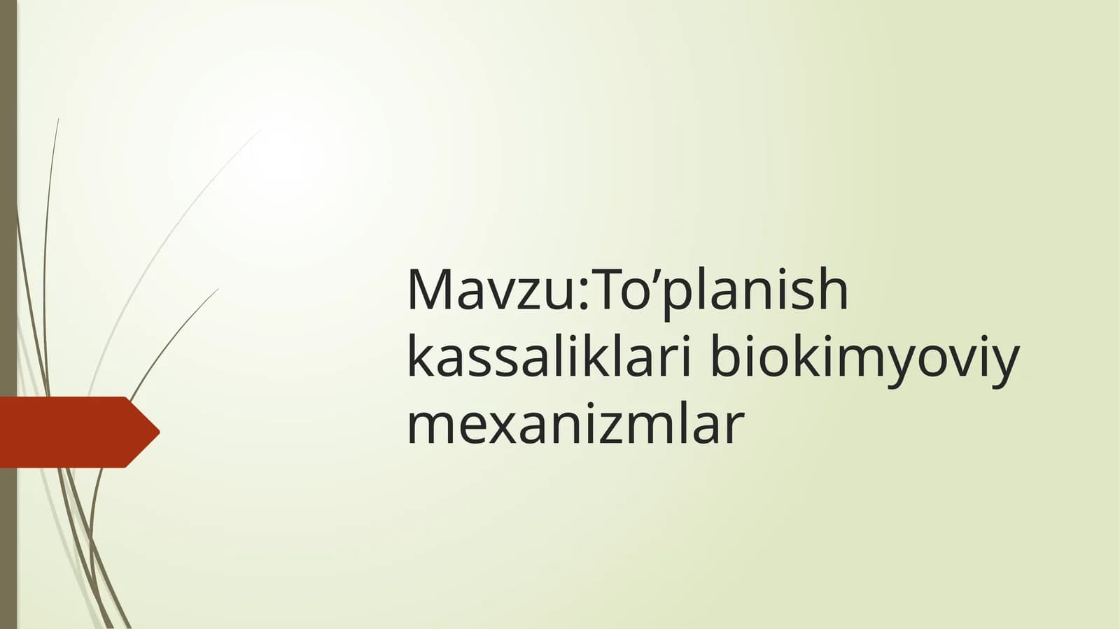 To’planishkassaliklaribiokimyoviymexanizmlar