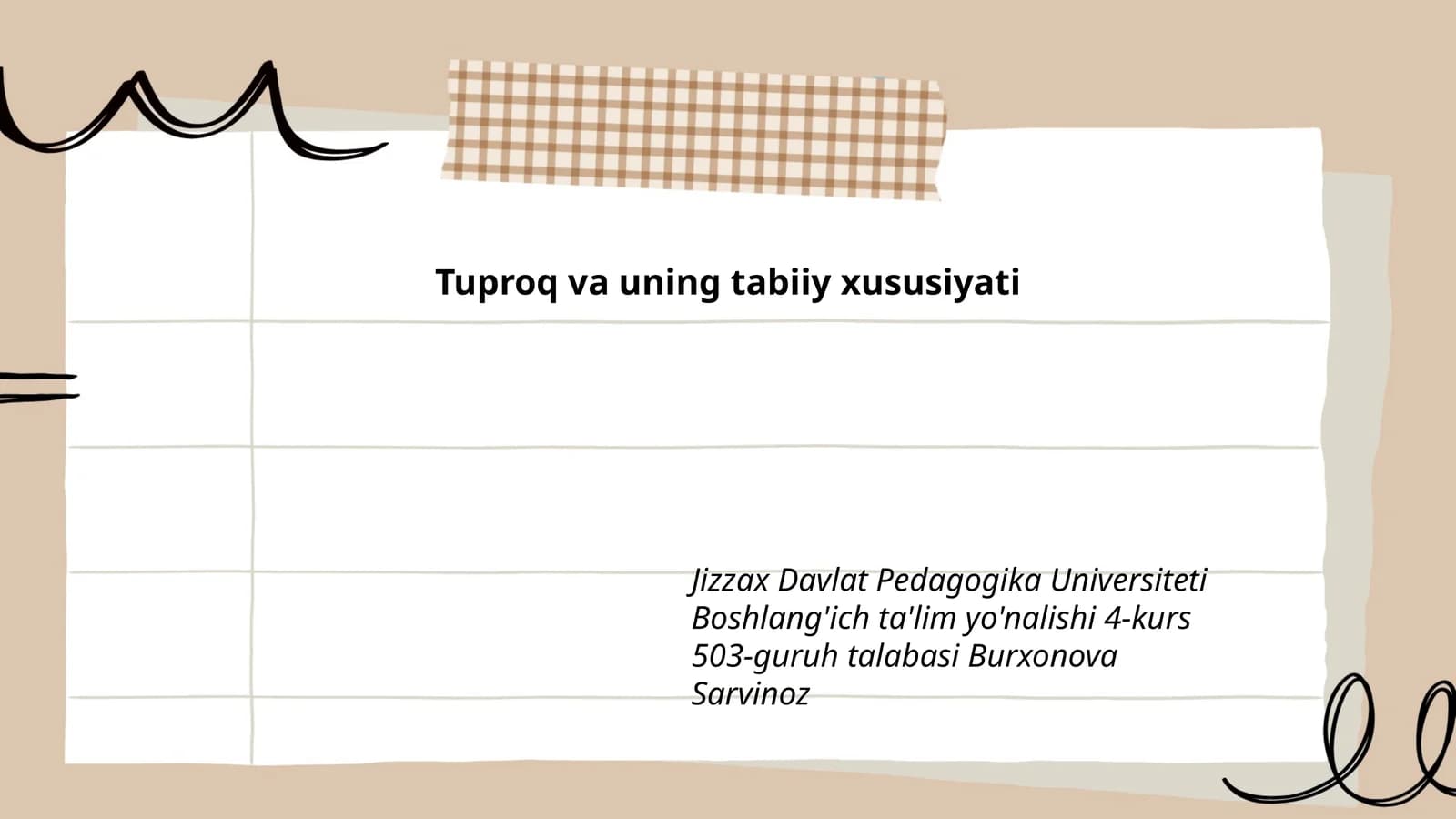 Tuproq va uning tabiiy xususiyati