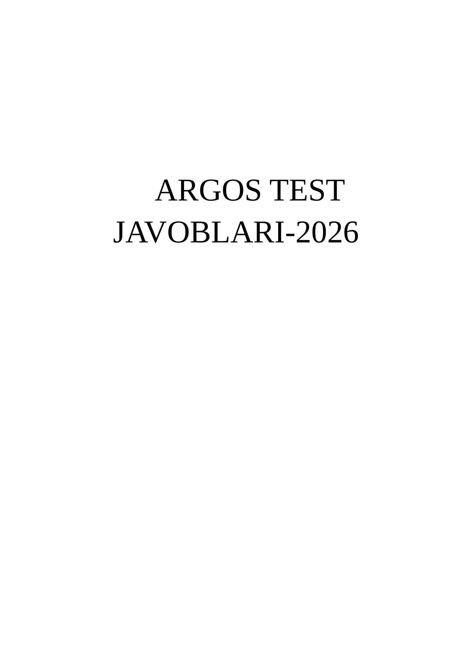 ARGOS TEST 2026