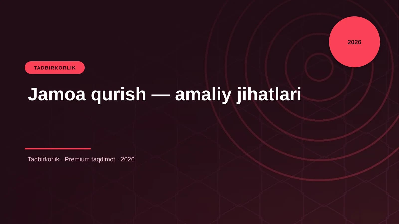 Jamoa qurish — amaliy jihatlari