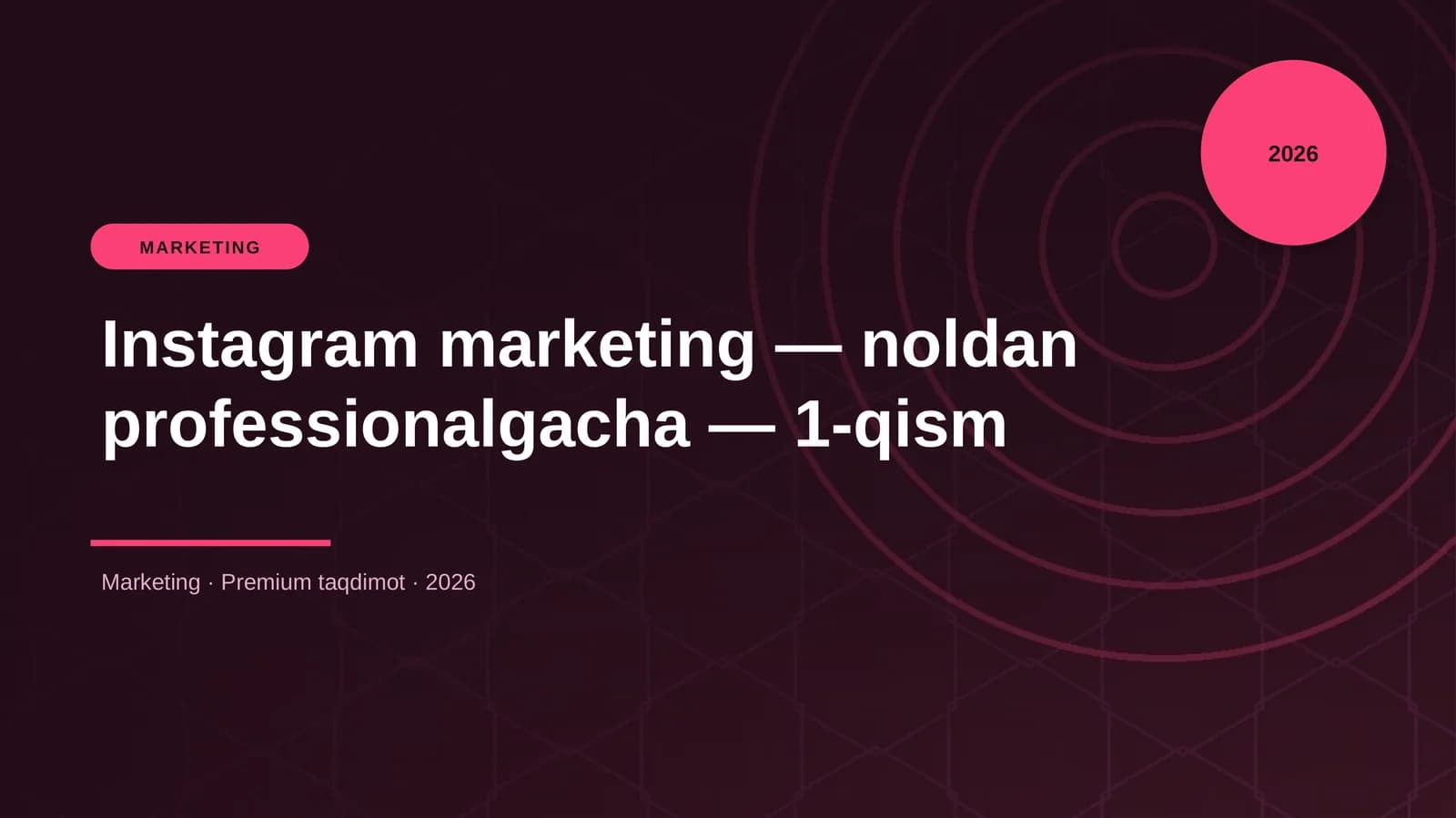 Instagram marketing — noldan professionalgacha — 1-qism