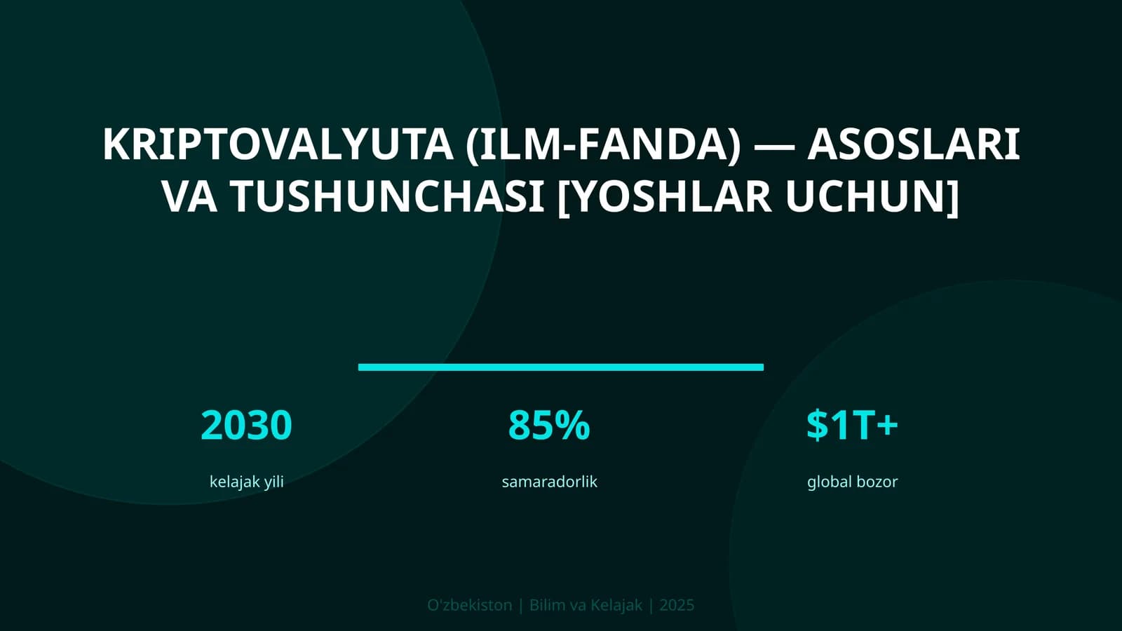 KRIPTOVALYUTA (ILM-FANDA) — ASOSLARI VA TUSHUNCHASI [YOSHLAR UCHUN]