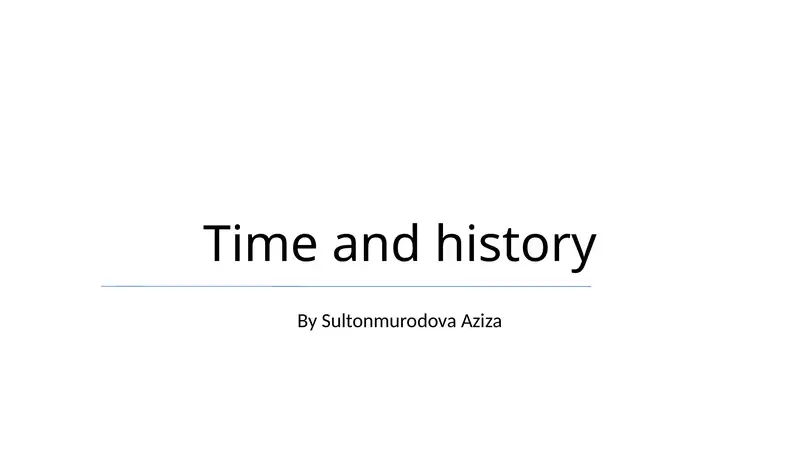 Time and history