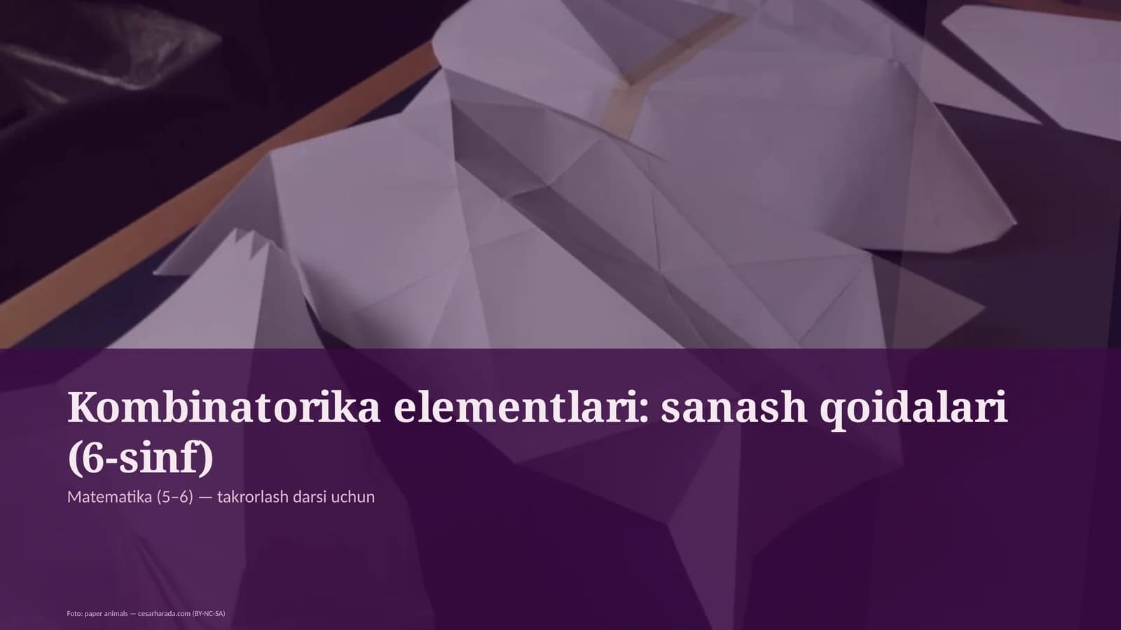 Kombinatorika elementlari: sanash qoidalari (6-sinf)