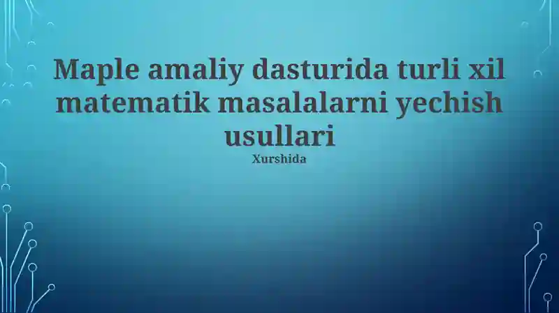 Maple amaliy dasturi