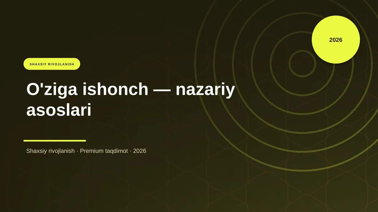O'ziga ishonch