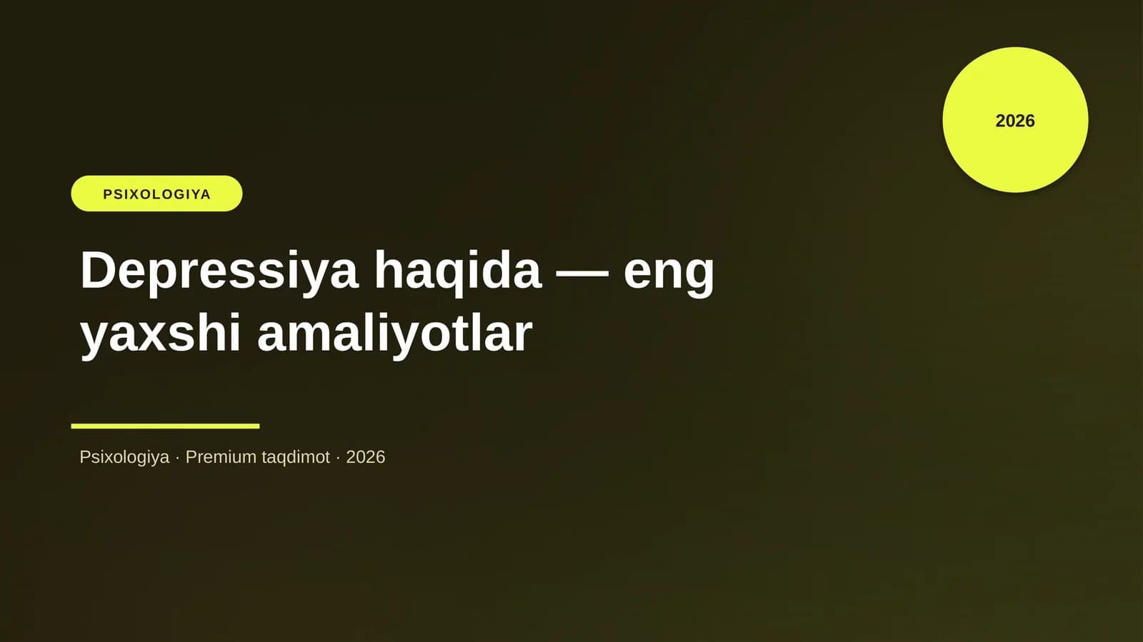 Depressiya haqida — eng yaxshi amaliyotlar