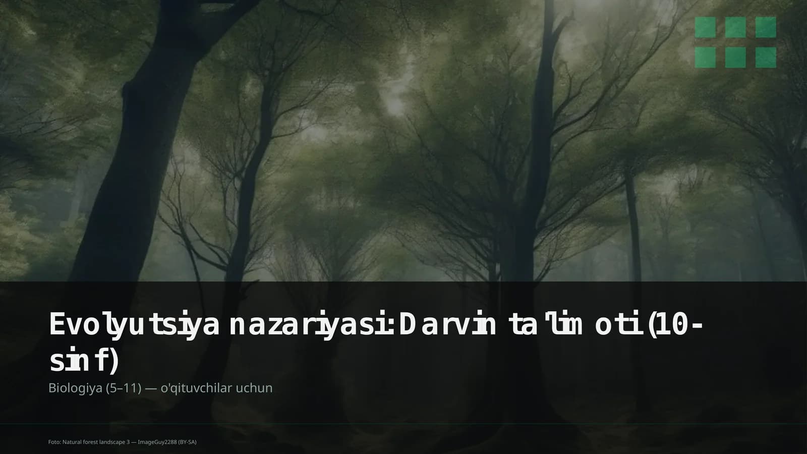 Evolyutsiya nazariyasi: Darvin ta'limoti (10-sinf)