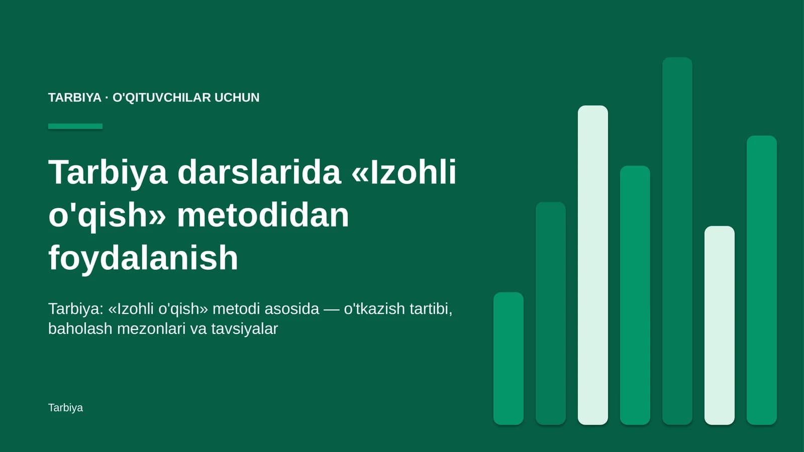 tarbiya darslarida izohli o'qish metodidan foydalanish 6017