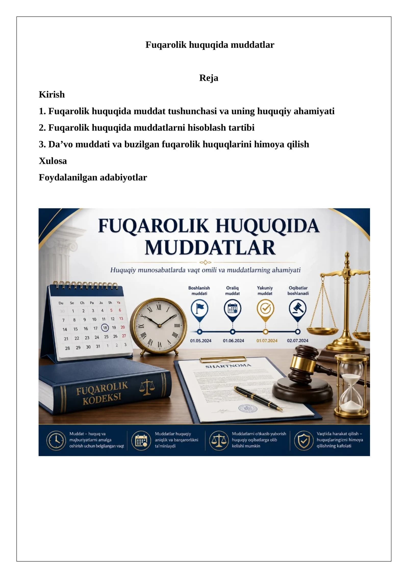 Fuqarolik huquqida muddatlar
