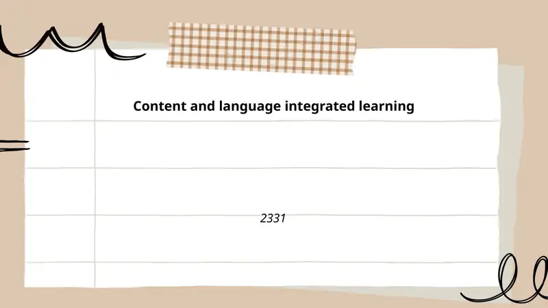 Content and language integrated learning