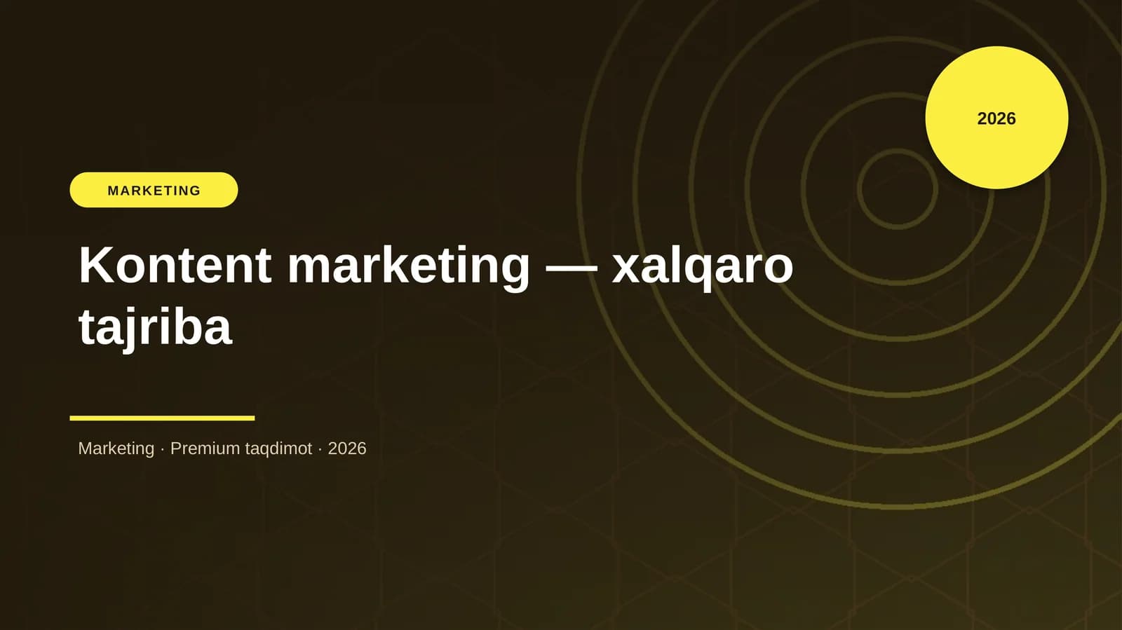 Kontent marketing — xalqaro tajriba
