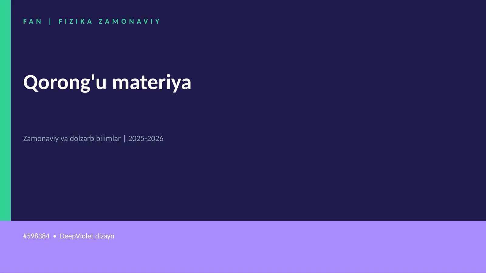 Qorong'u materiya