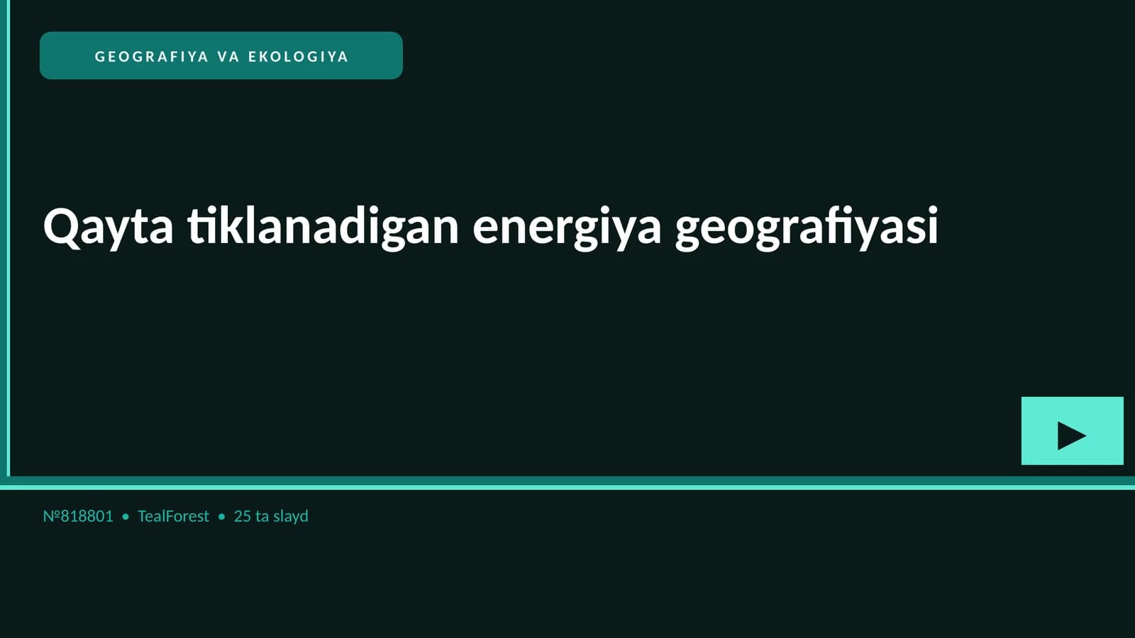 Qayta tiklanadigan energiya geografiyasi