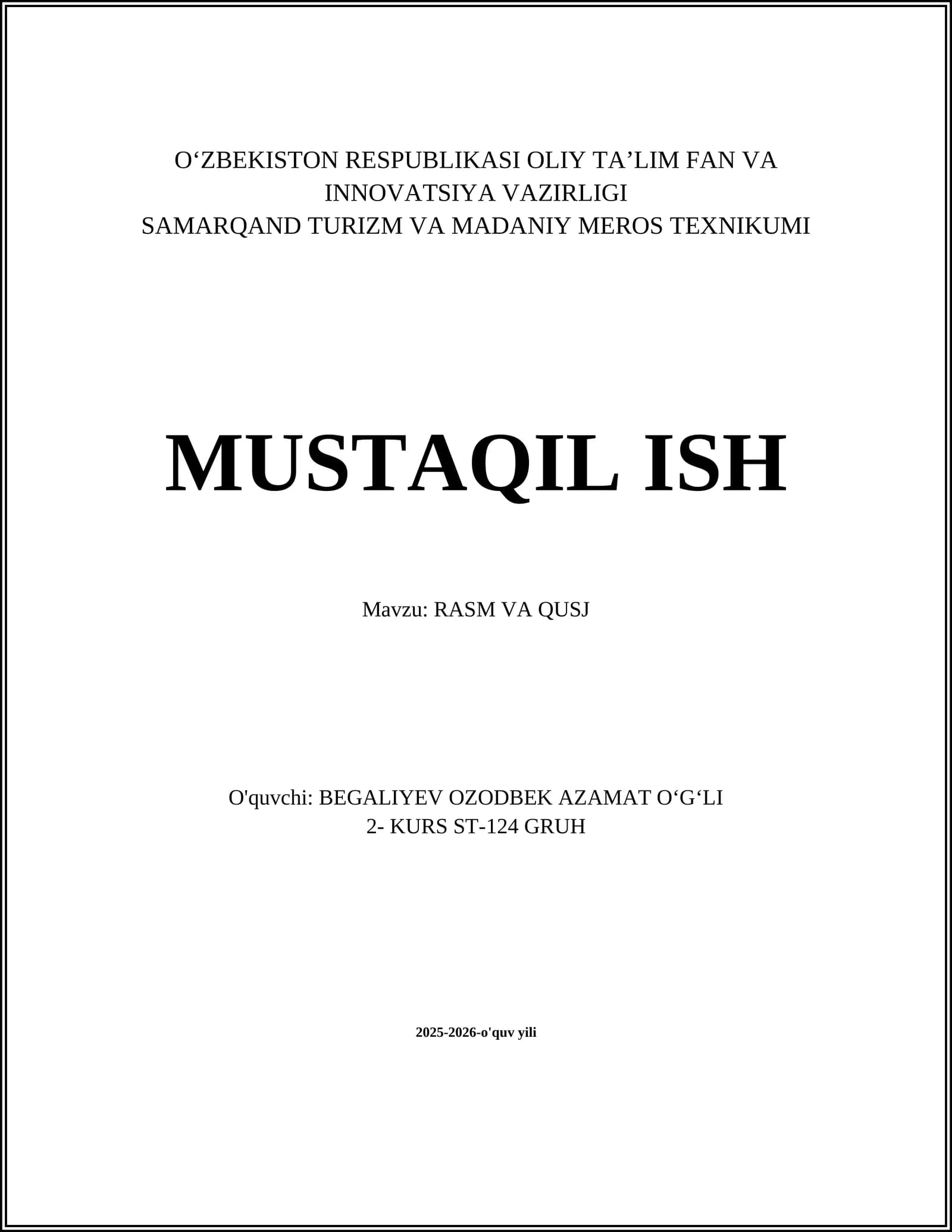RASM VA QUSJ