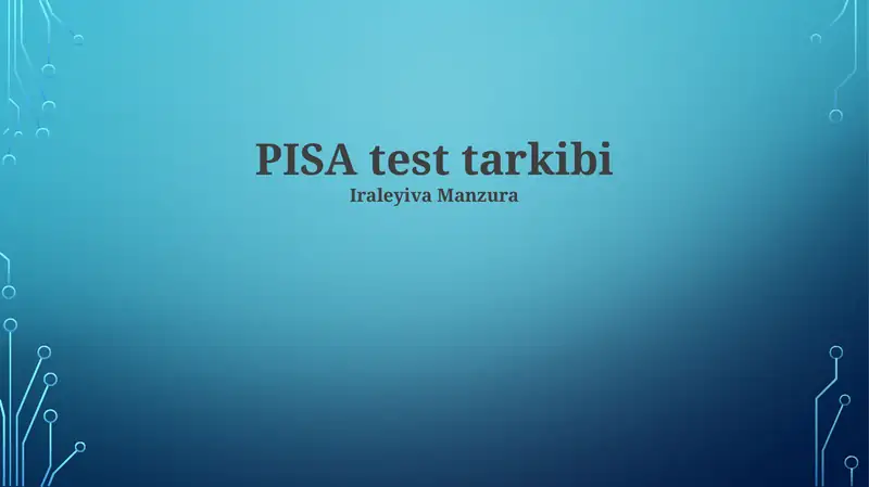 PISA test tarkibi