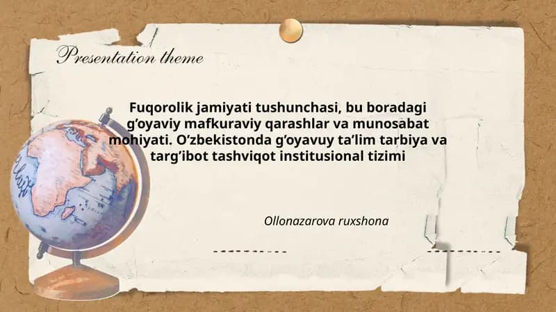 G'oyaviy ta'lim tarbiya va targ'ibot