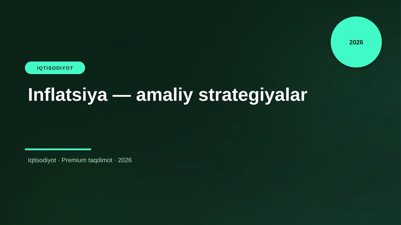 Inflatsiya — amaliy strategiyalar