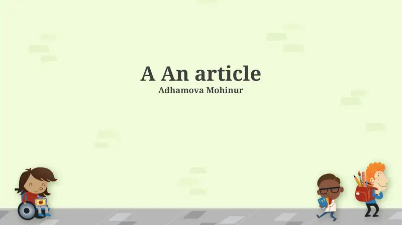 A An article