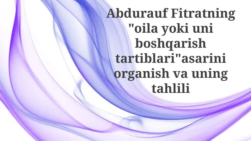 Fitratning oilayokiuniboshqarishtartiblari