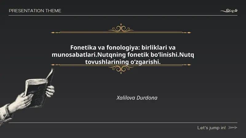 Fonetika va fonologiya