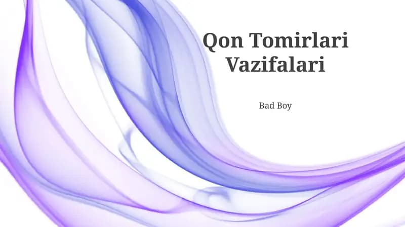 Qon Tomirlari Vazifalari