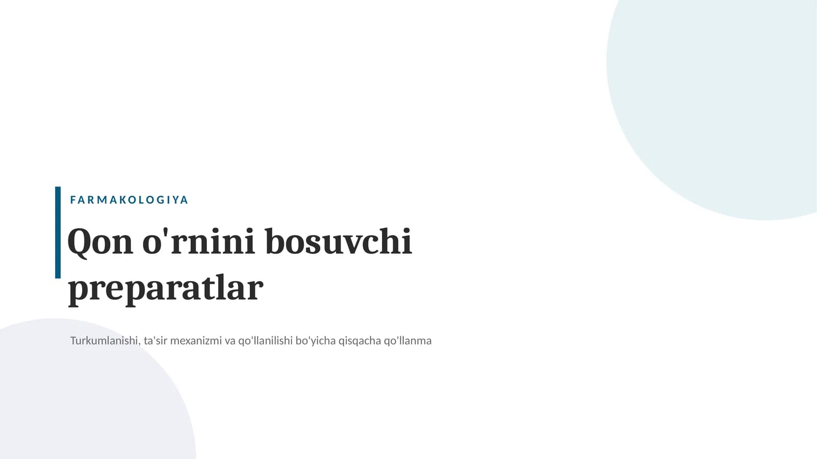 Qon o‘rnini bosuvchi preparatlar — turlari, tasnifi, ko‘rsatmalar, qarshi ko‘rsatmalar va qo‘llash p
