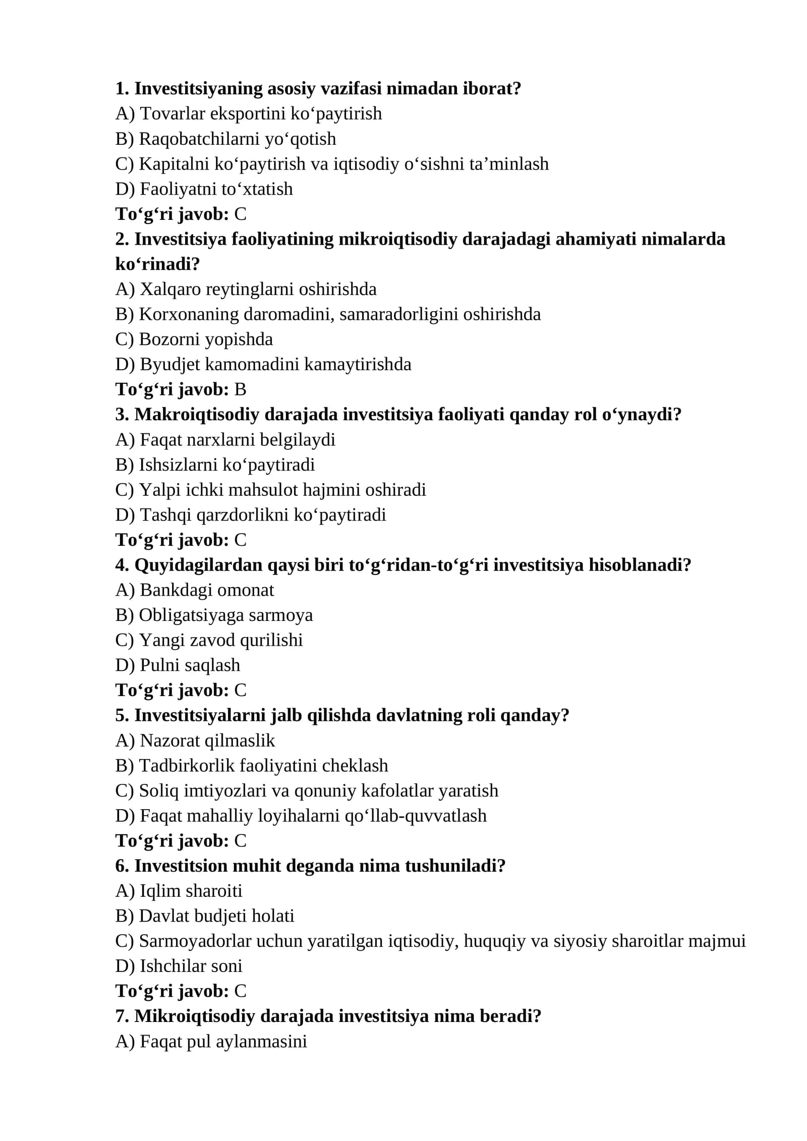 Investitsiya Faoliyati