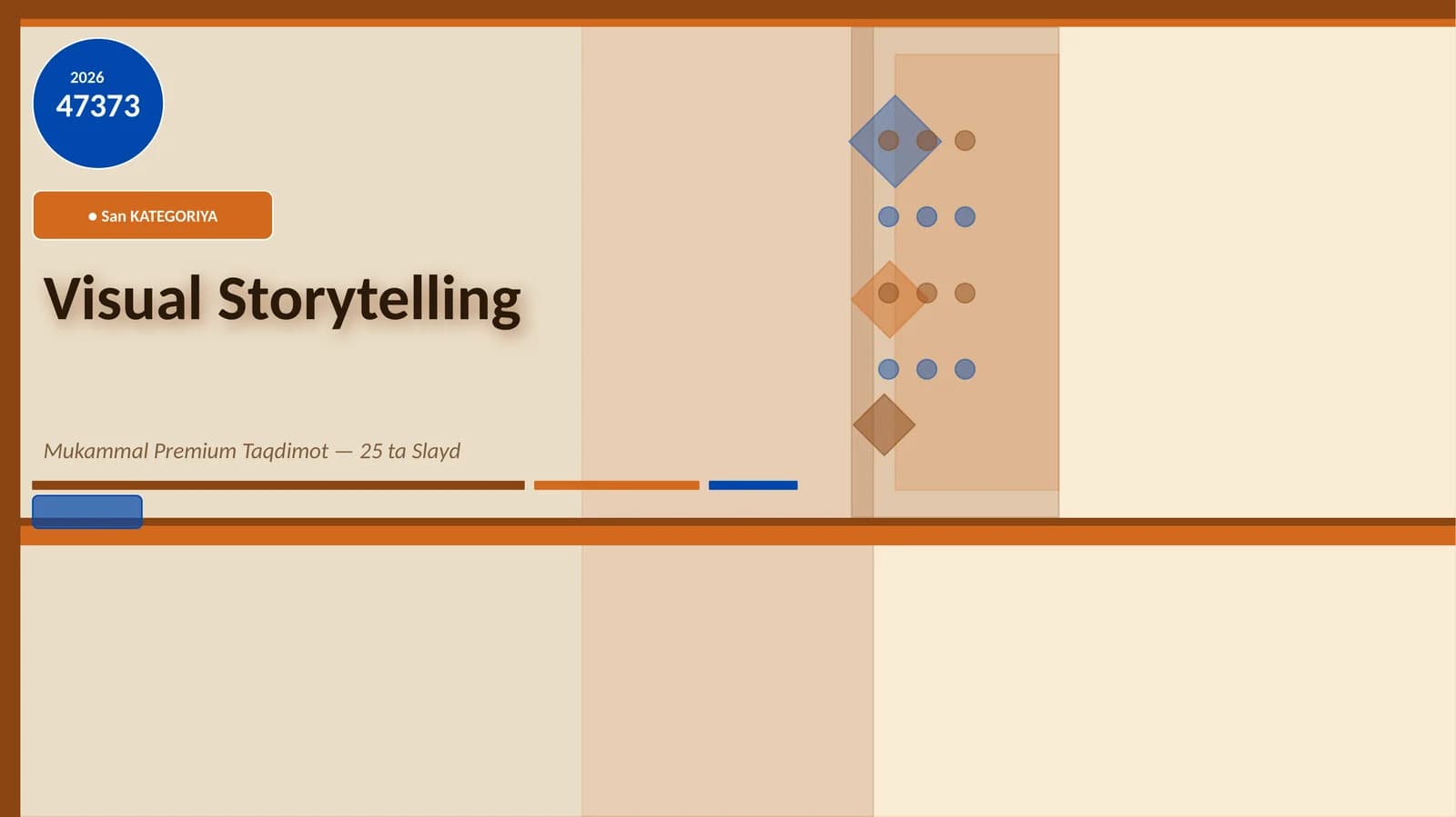 Visual Storytelling Mukammal Premium Taqdimot — 25 ta Slayd