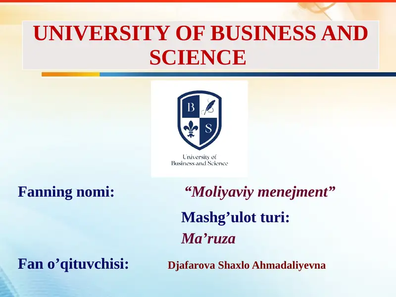 Moliyaviy menedjment