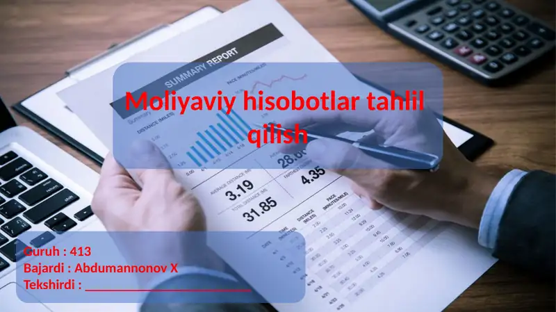 Moliyaviy hisobotlar tahlil qilish