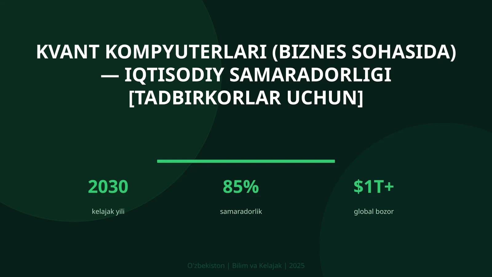 Kvant kompyuterlari (biznes sohasida) — iqtisodiy samaradorligi [tadbirkorlar uchun]